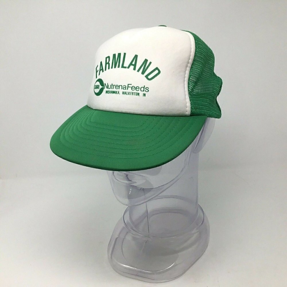Vtg Farmland Nutrena Cargill Ag Farm Snapback IN Mesh Hat Cap Trucker Farmer